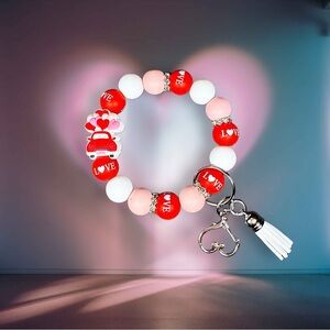 Love Bug Beaded Wristlet Keychain